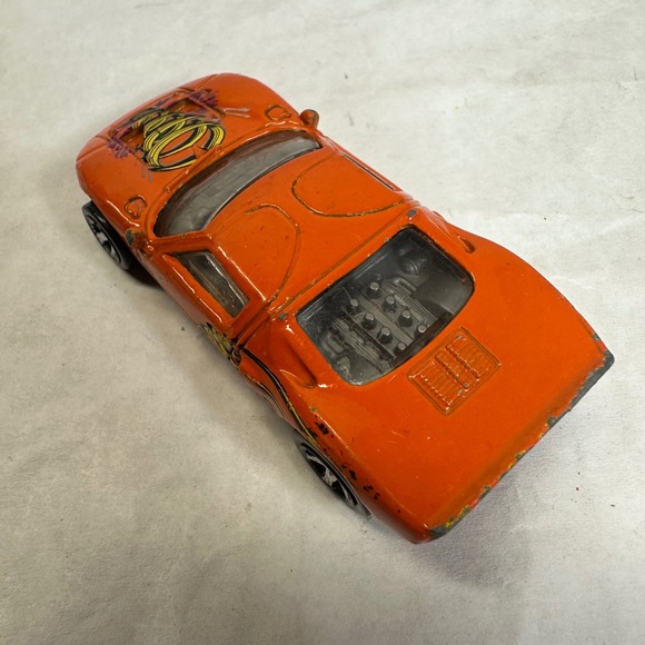 Hot Wheels 1999 Ford GT-40 Orange Tornado Graphic Diecast Race Car 1:64 Scale - Picture 5 of 9